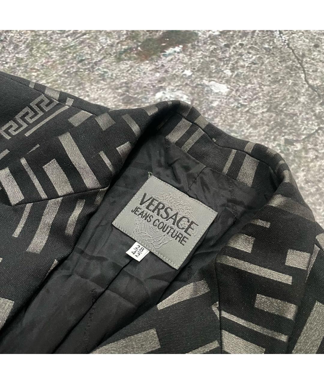 VERSACE JEANS COUTURE Антрацитовый хлопковый жакет/пиджак, фото 3