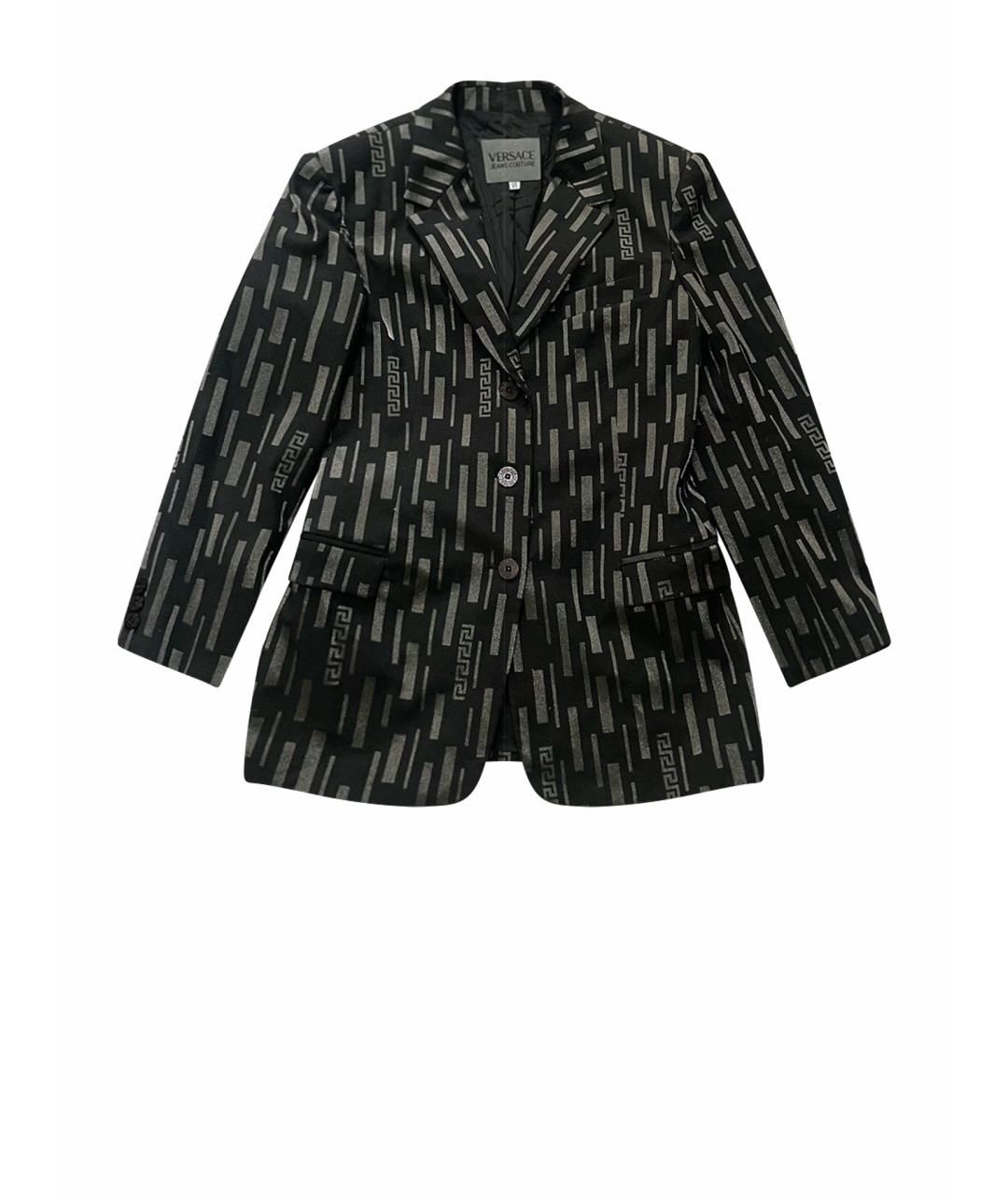 VERSACE JEANS COUTURE Антрацитовый хлопковый жакет/пиджак, фото 1