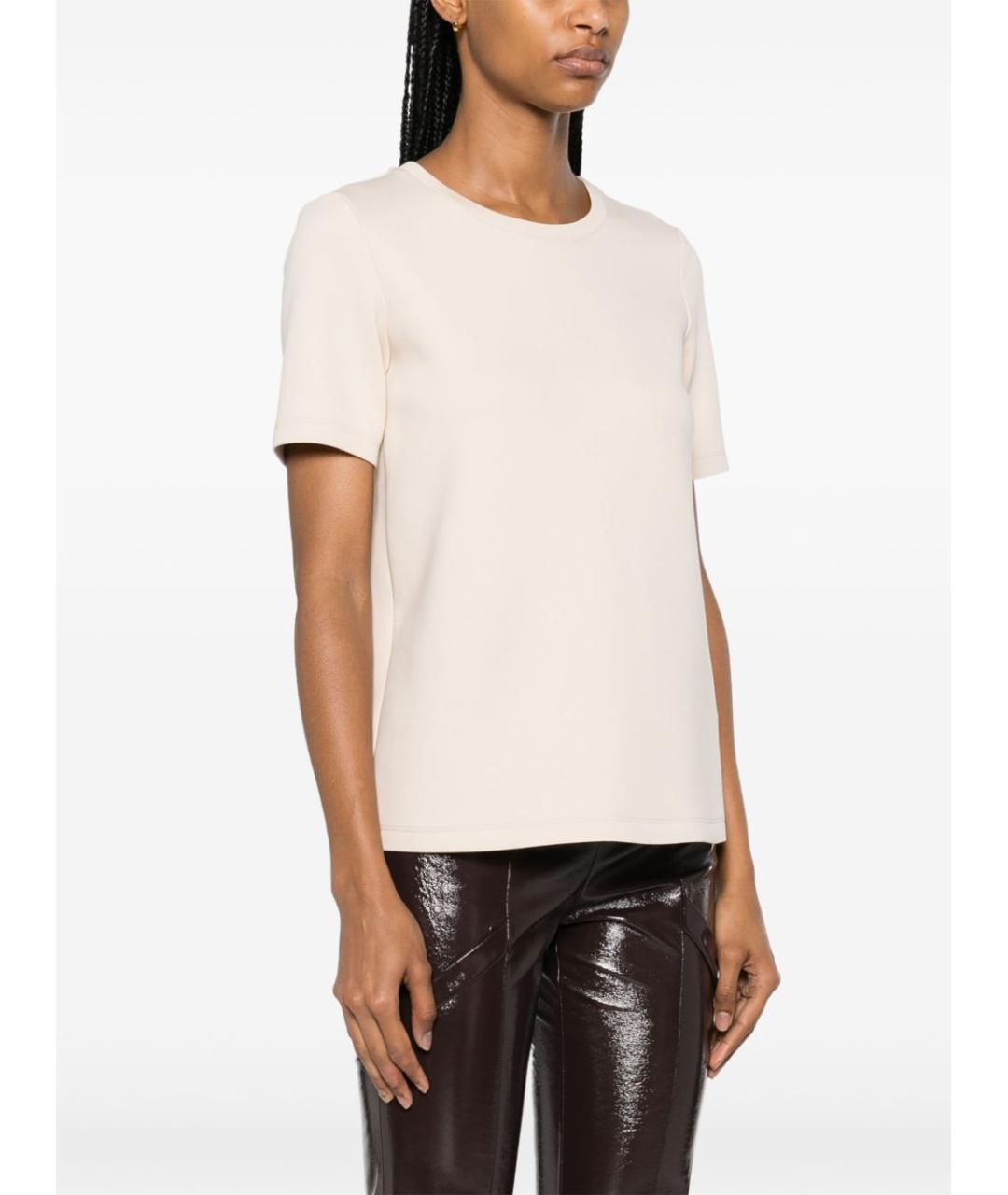 'S MAX MARA Бежевая хлопковая футболка, фото 3