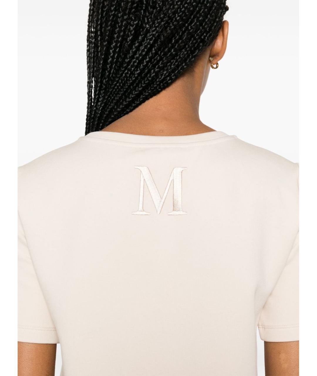 'S MAX MARA Бежевая хлопковая футболка, фото 4