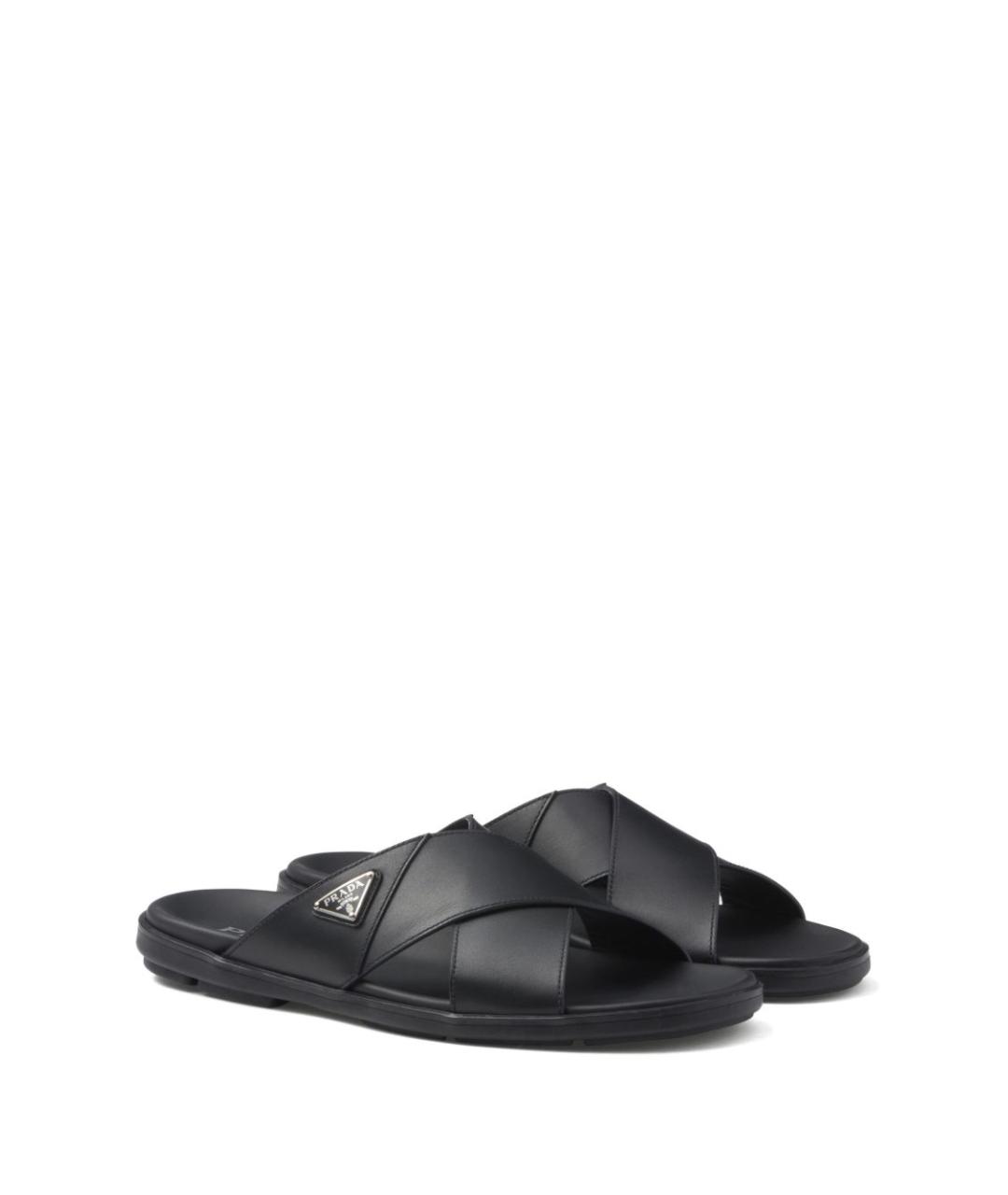 PRADA Черные кожаные сандалии, фото 3