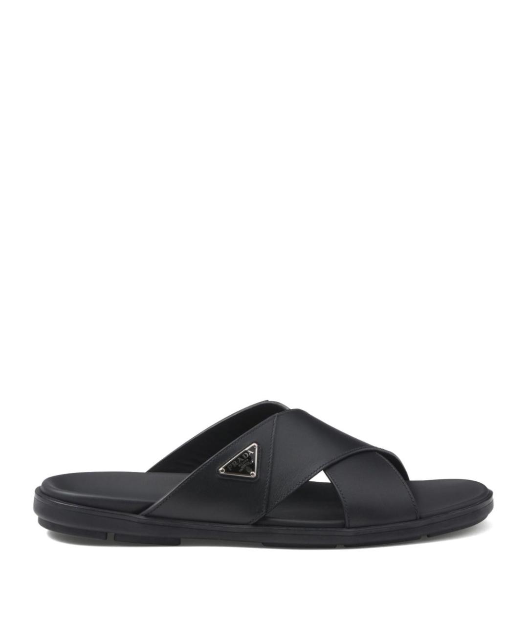 PRADA Черные кожаные сандалии, фото 1