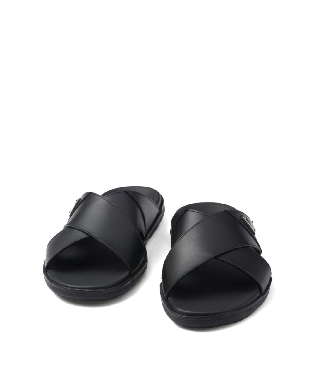 PRADA Черные кожаные сандалии, фото 4