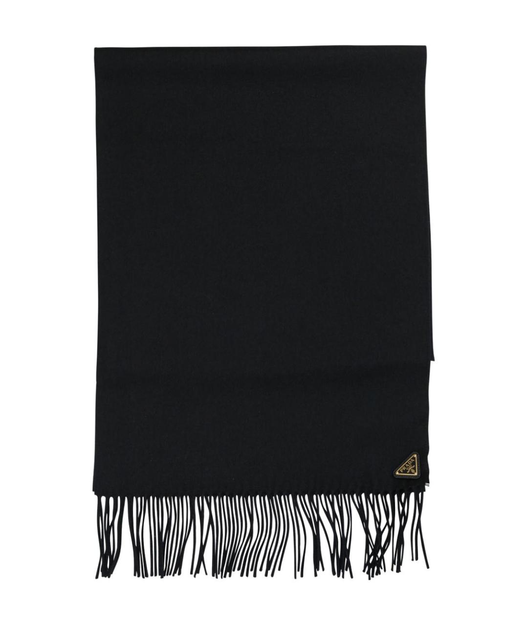 PRADA Черный кашемировый шарф, фото 1