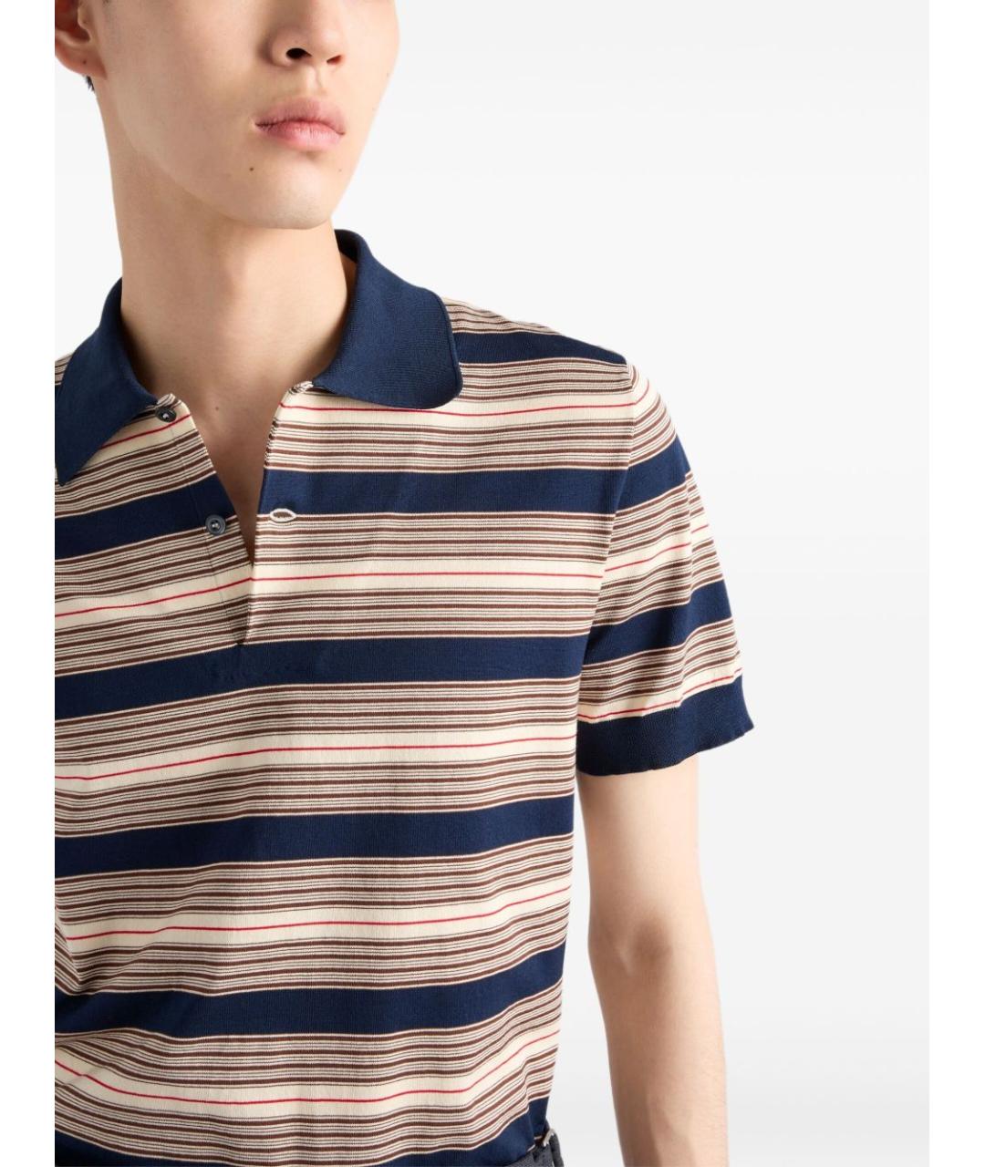 PRADA Синяя хлопковая футболка, фото 2