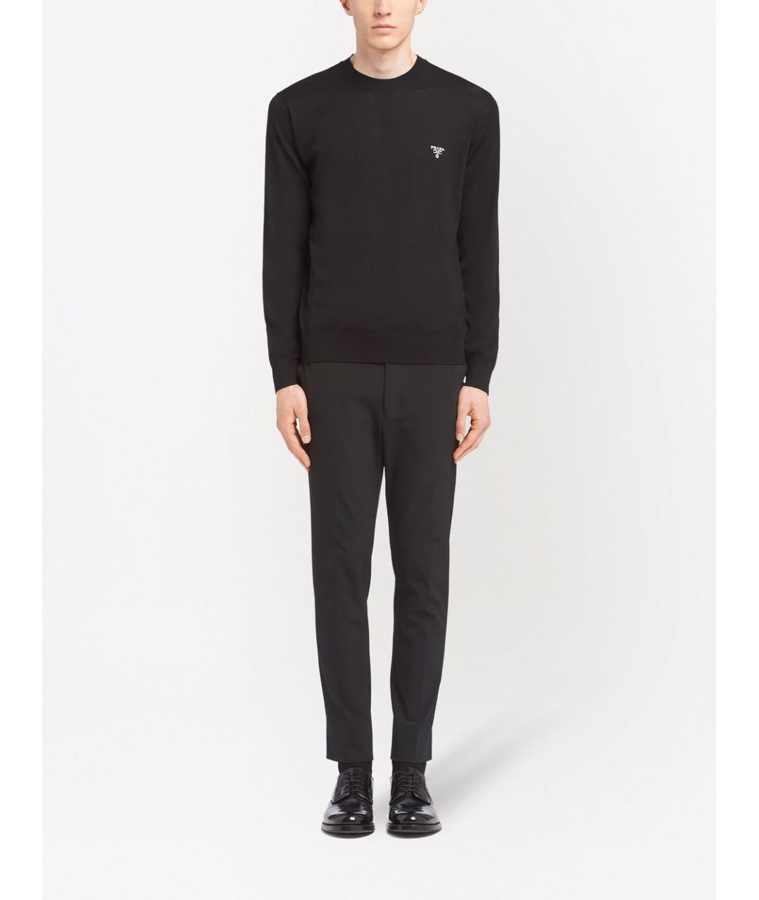 PRADA Черный шерстяной джемпер / свитер, фото 5