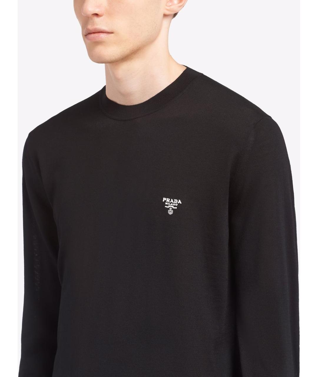 PRADA Черный шерстяной джемпер / свитер, фото 3