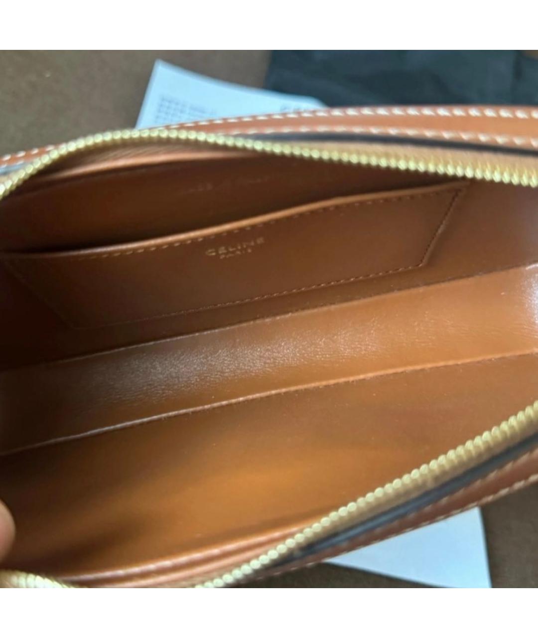 CELINE Коричневая кожаная сумка через плечо, фото 7