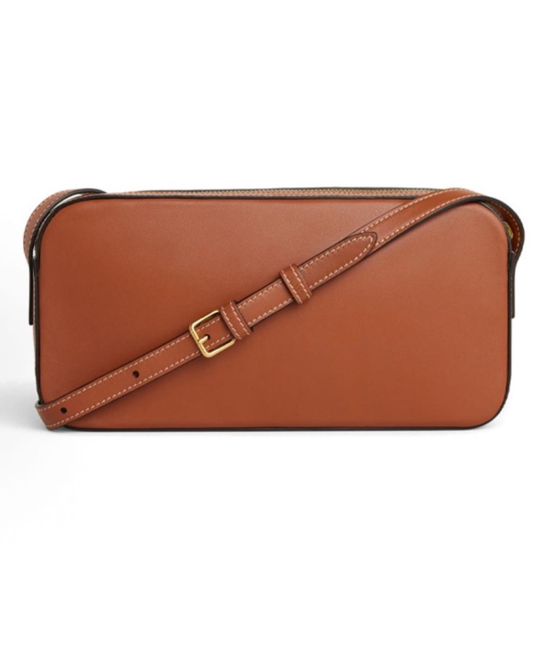 CELINE Коричневая кожаная сумка через плечо, фото 3