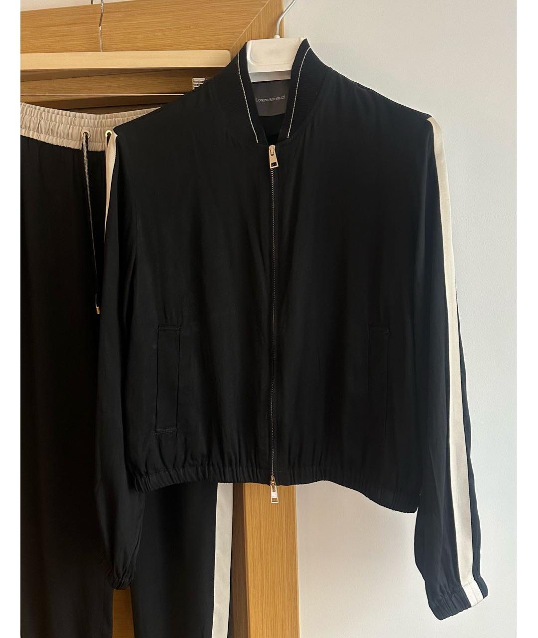 LORENA ANTONIAZZI Черный шелковый костюм с брюками, фото 6