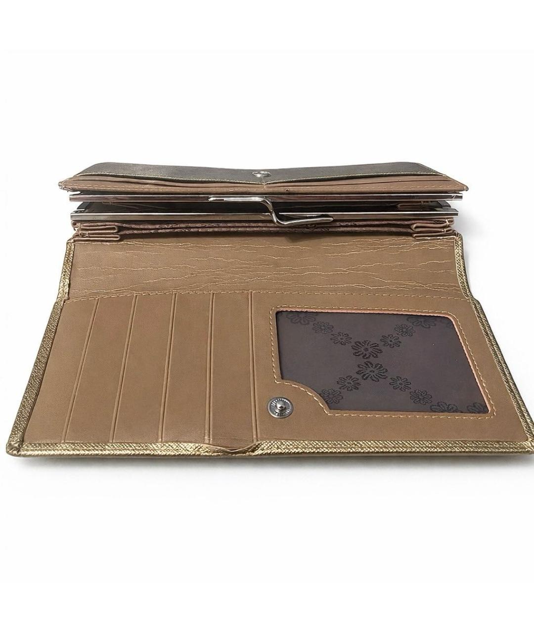 MICHAEL KORS Золотой кожаный кошелек, фото 4