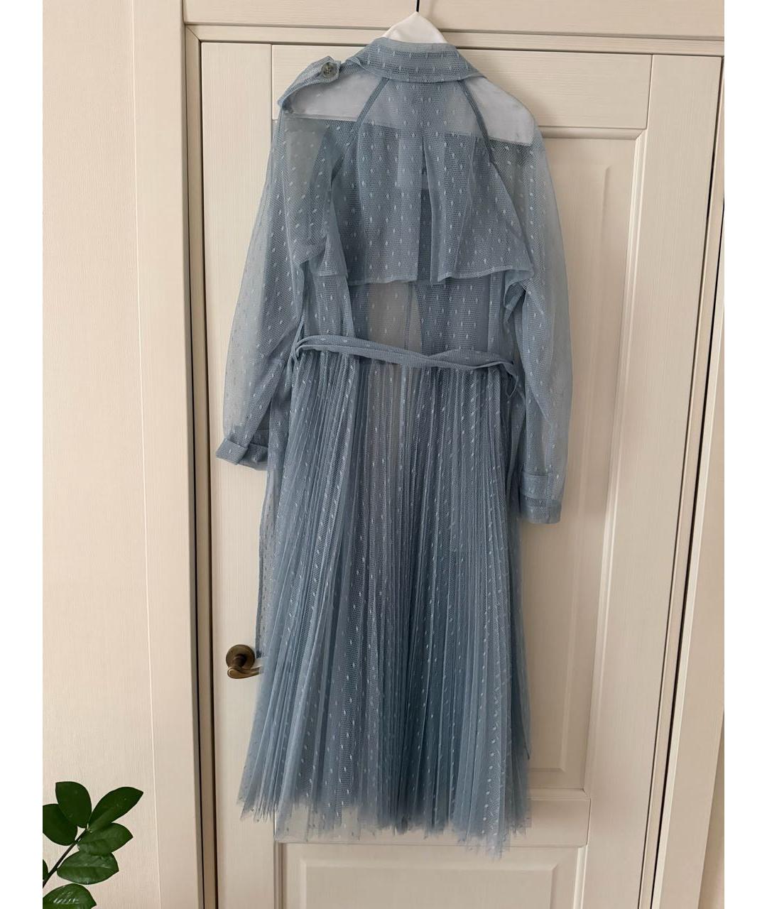 RED VALENTINO Голубой сетчатый тренч/плащ, фото 2