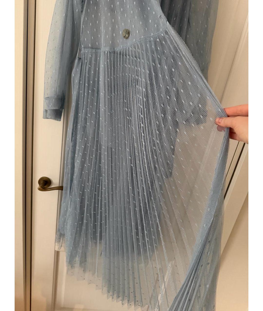 RED VALENTINO Голубой сетчатый тренч/плащ, фото 3