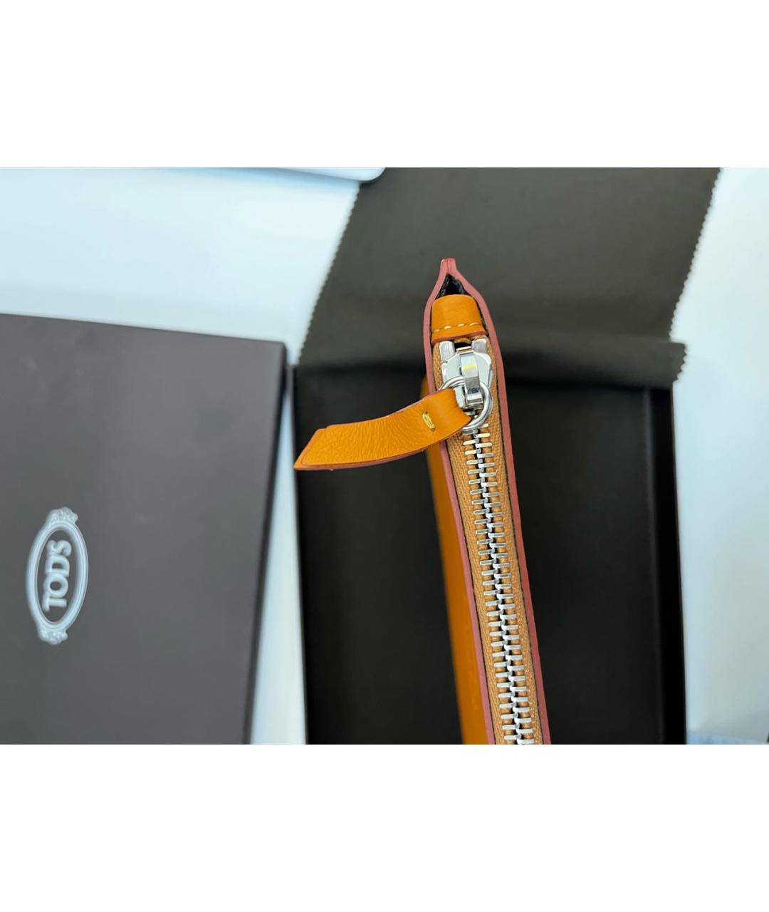 TOD'S Оранжевая кожаная папка для документов, фото 3