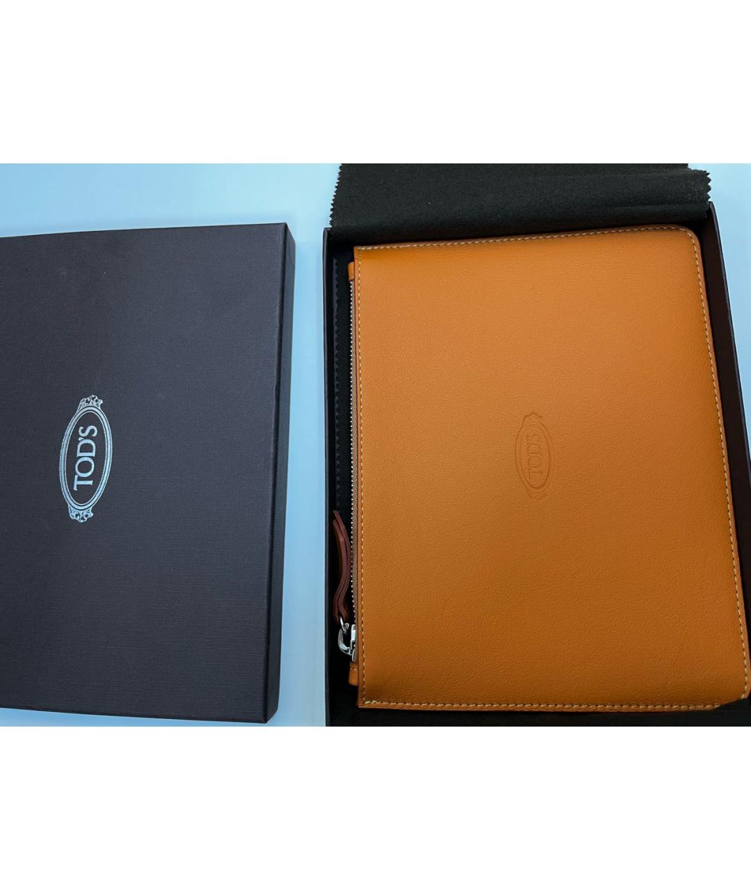 TOD'S Оранжевая кожаная папка для документов, фото 8