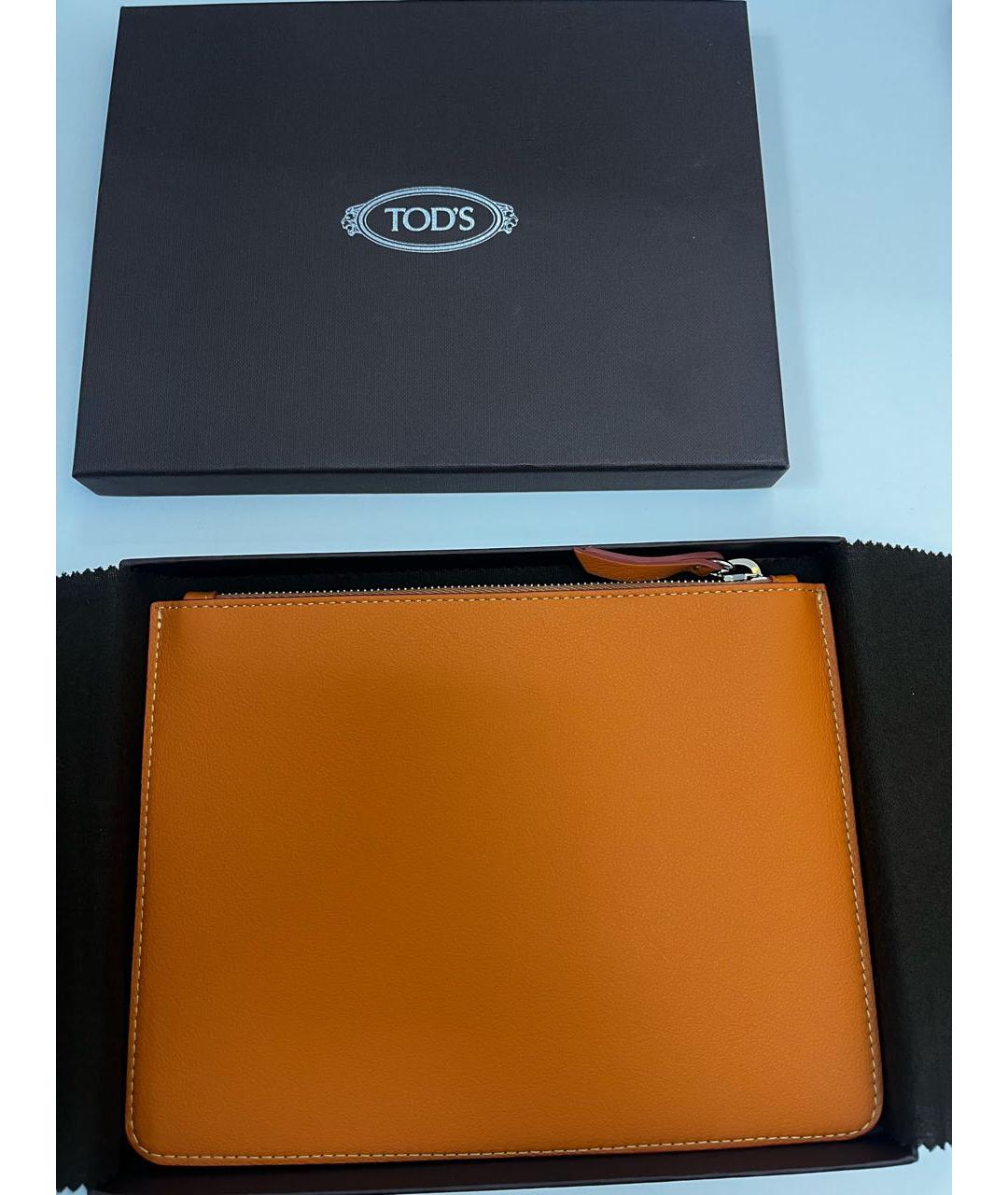 TOD'S Оранжевая кожаная папка для документов, фото 5