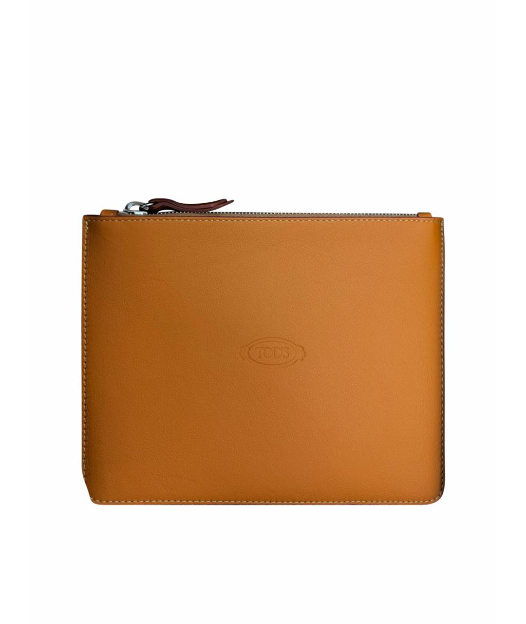 TOD'S Оранжевая кожаная папка для документов, фото 1
