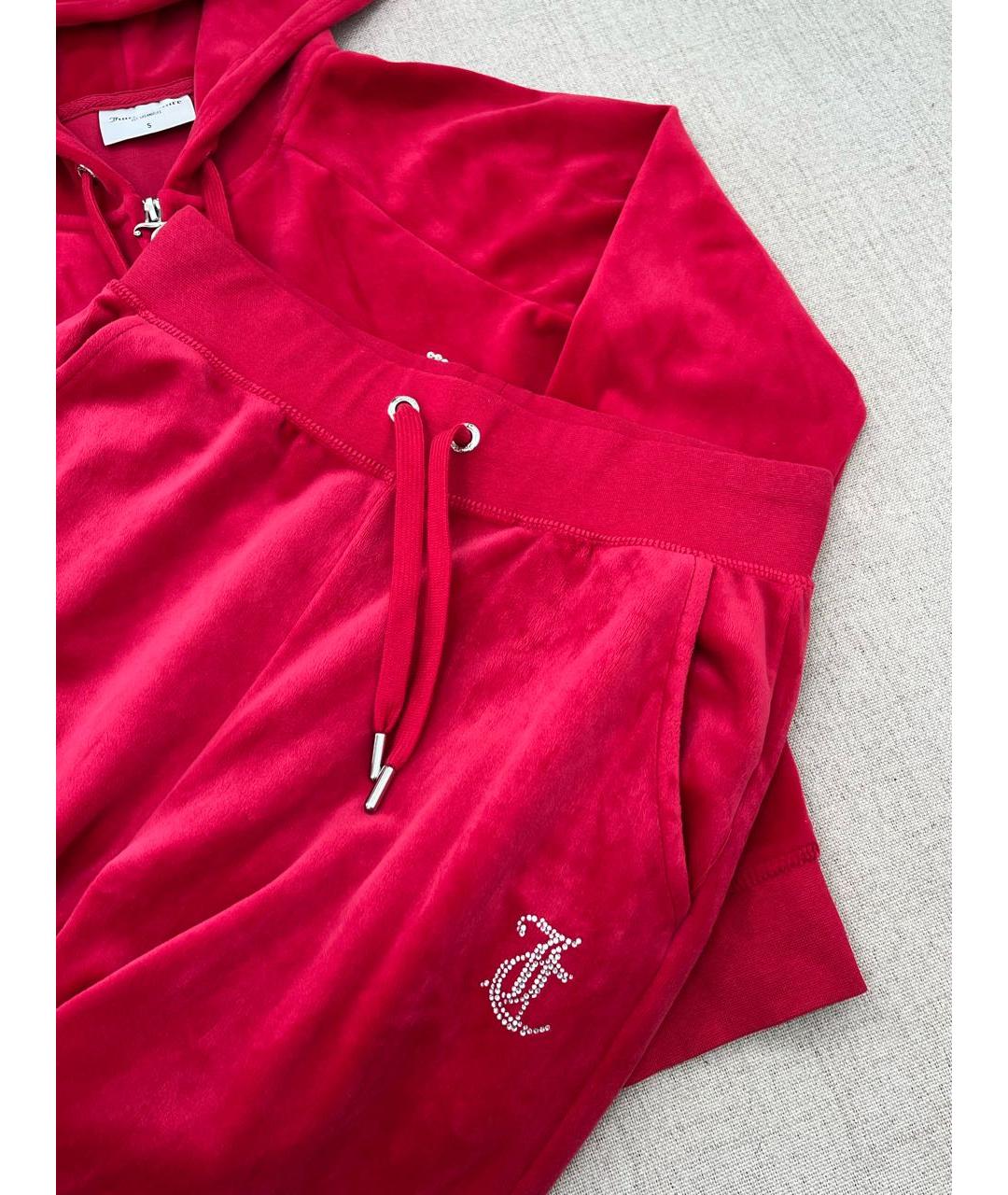 JUICY COUTURE Красный велюровый костюм с брюками, фото 7