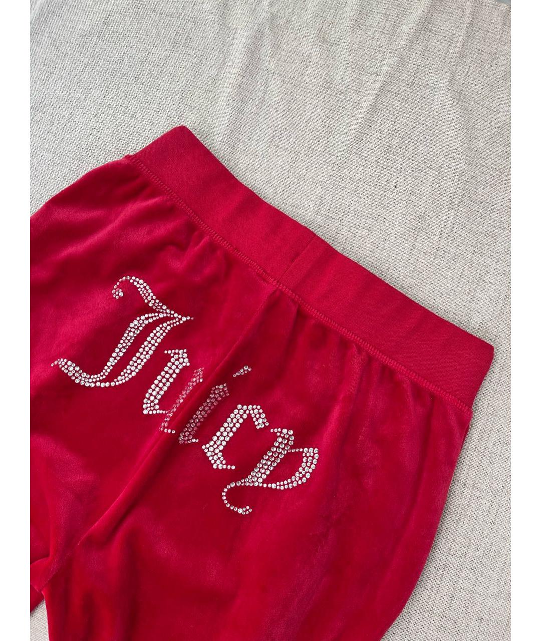 JUICY COUTURE Красный велюровый костюм с брюками, фото 4