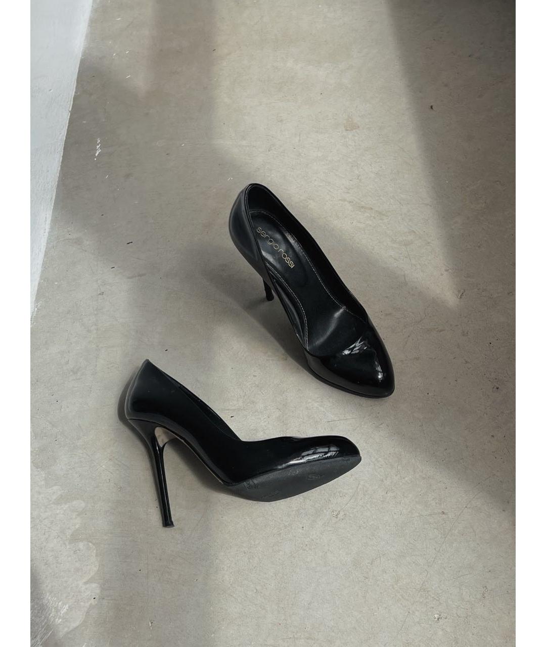 SERGIO ROSSI Черные туфли из лакированной кожи, фото 4