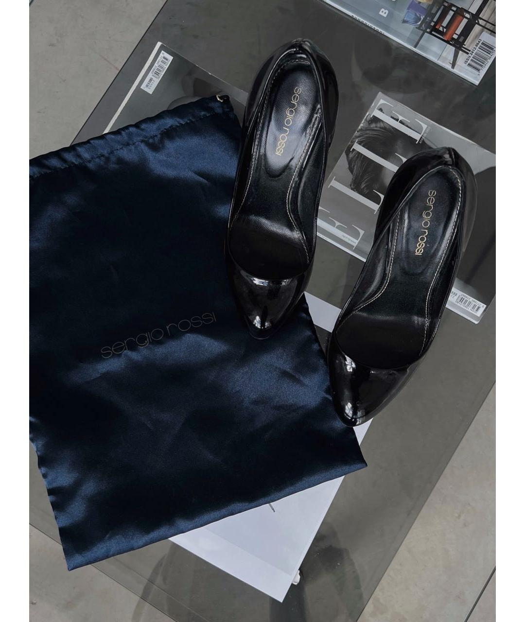 SERGIO ROSSI Черные туфли из лакированной кожи, фото 2