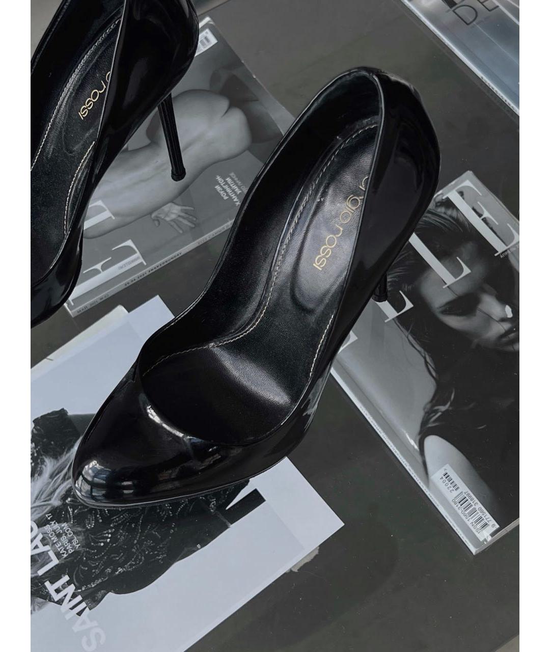 SERGIO ROSSI Черные туфли из лакированной кожи, фото 3
