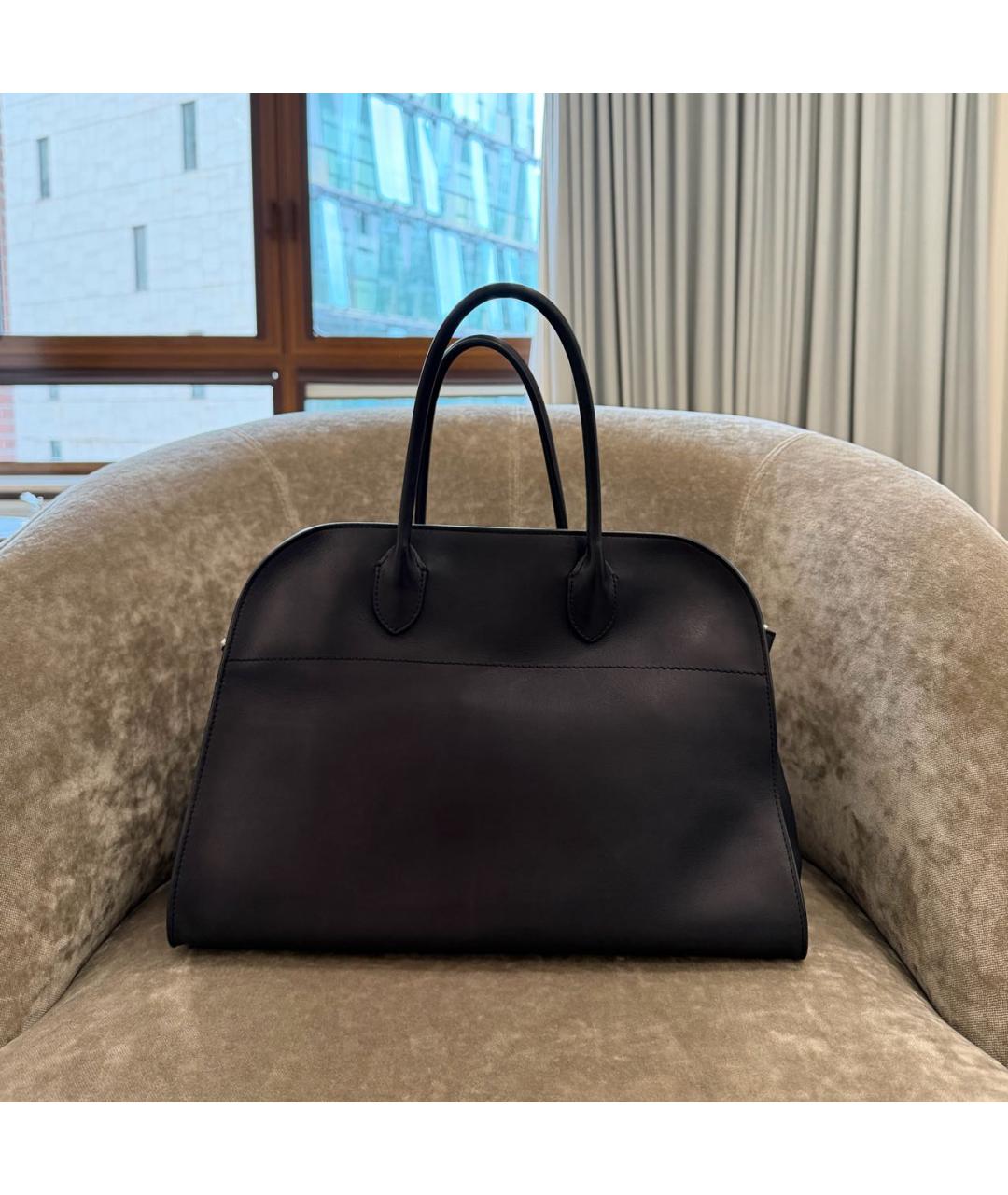 THE ROW Темно-синяя кожаная сумка тоут, фото 6