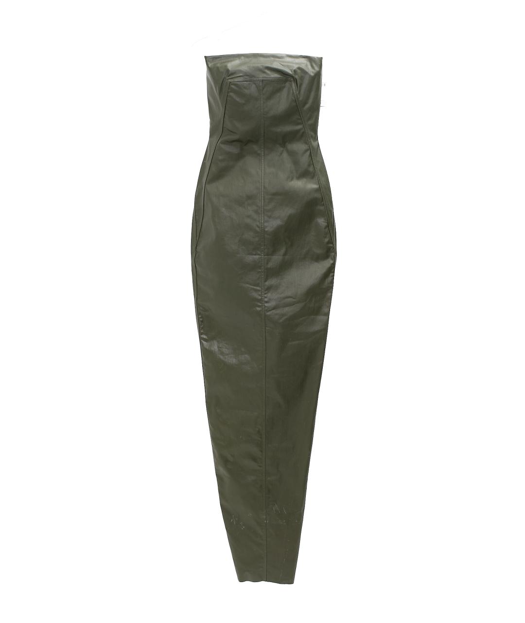RICK OWENS Хаки хлопковое вечернее платье, фото 1