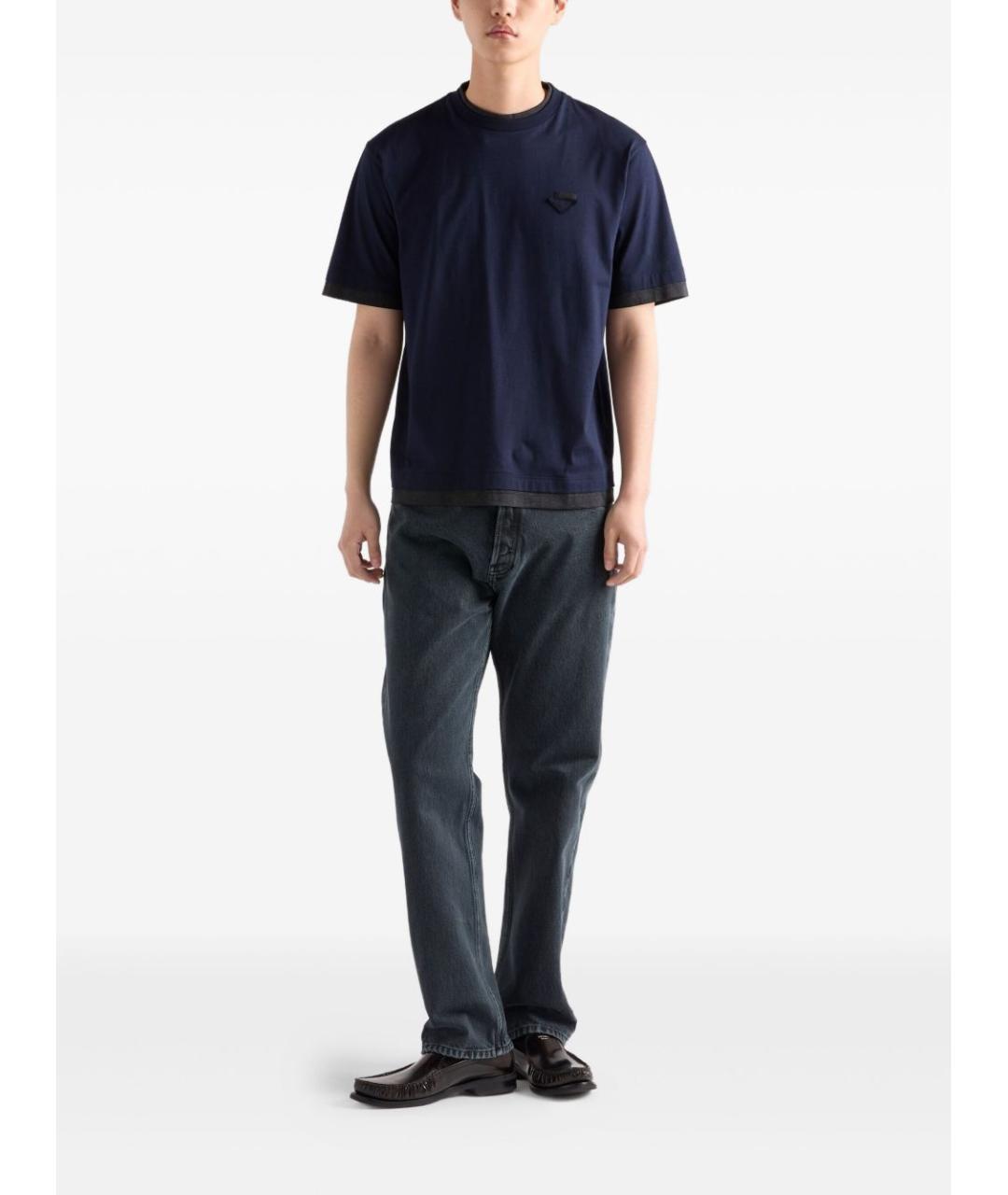 PRADA Синяя хлопковая футболка, фото 3