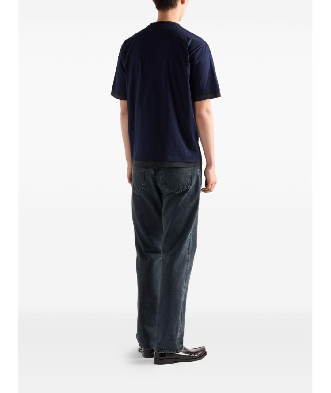 PRADA Синяя хлопковая футболка, фото 5