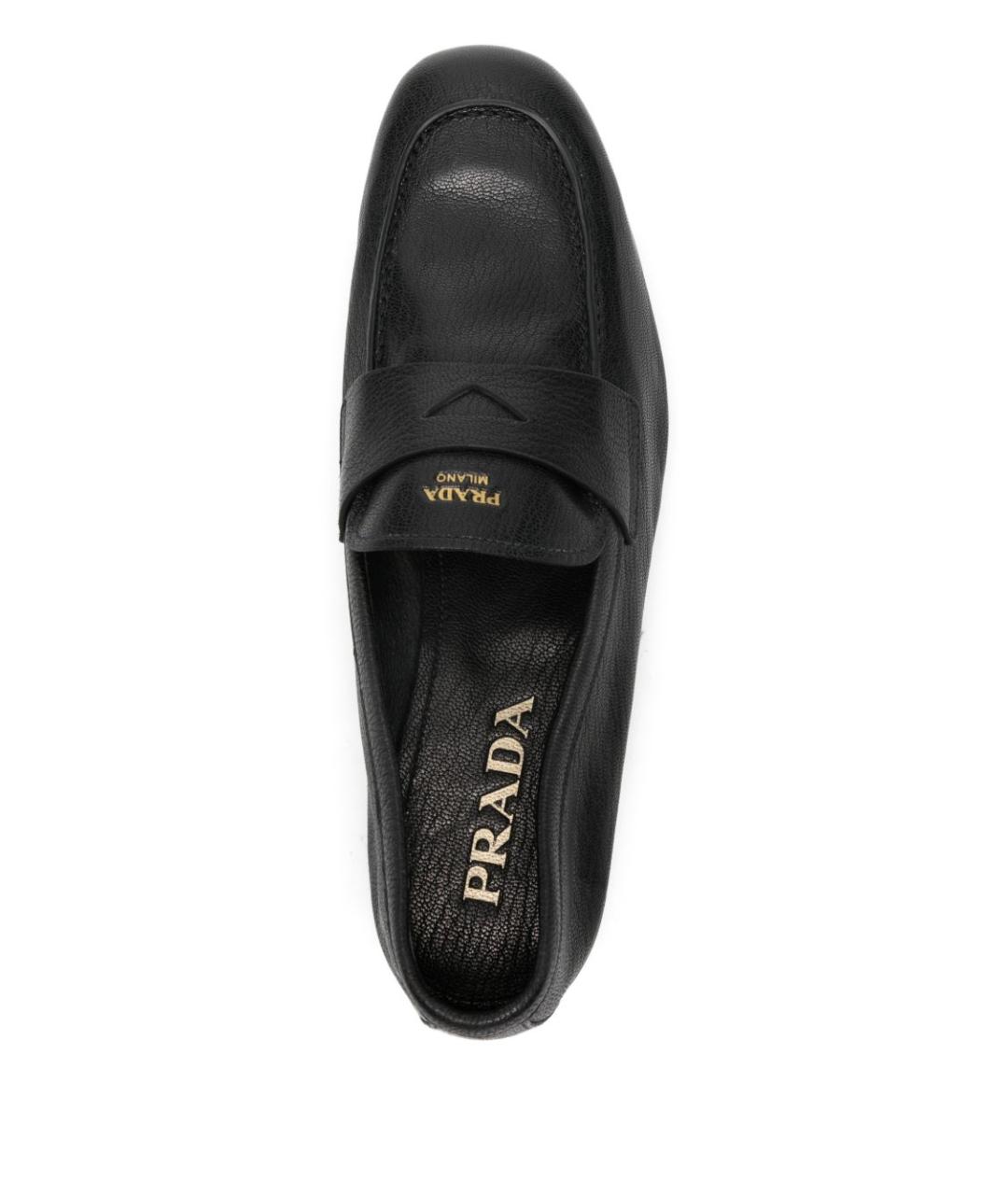 PRADA Черные кожаные мокасины, фото 4