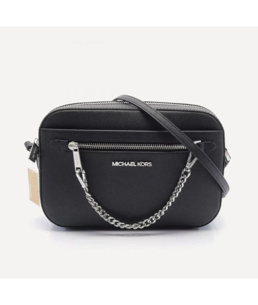 MICHAEL KORS Черная кожаная сумка через плечо, фото 5