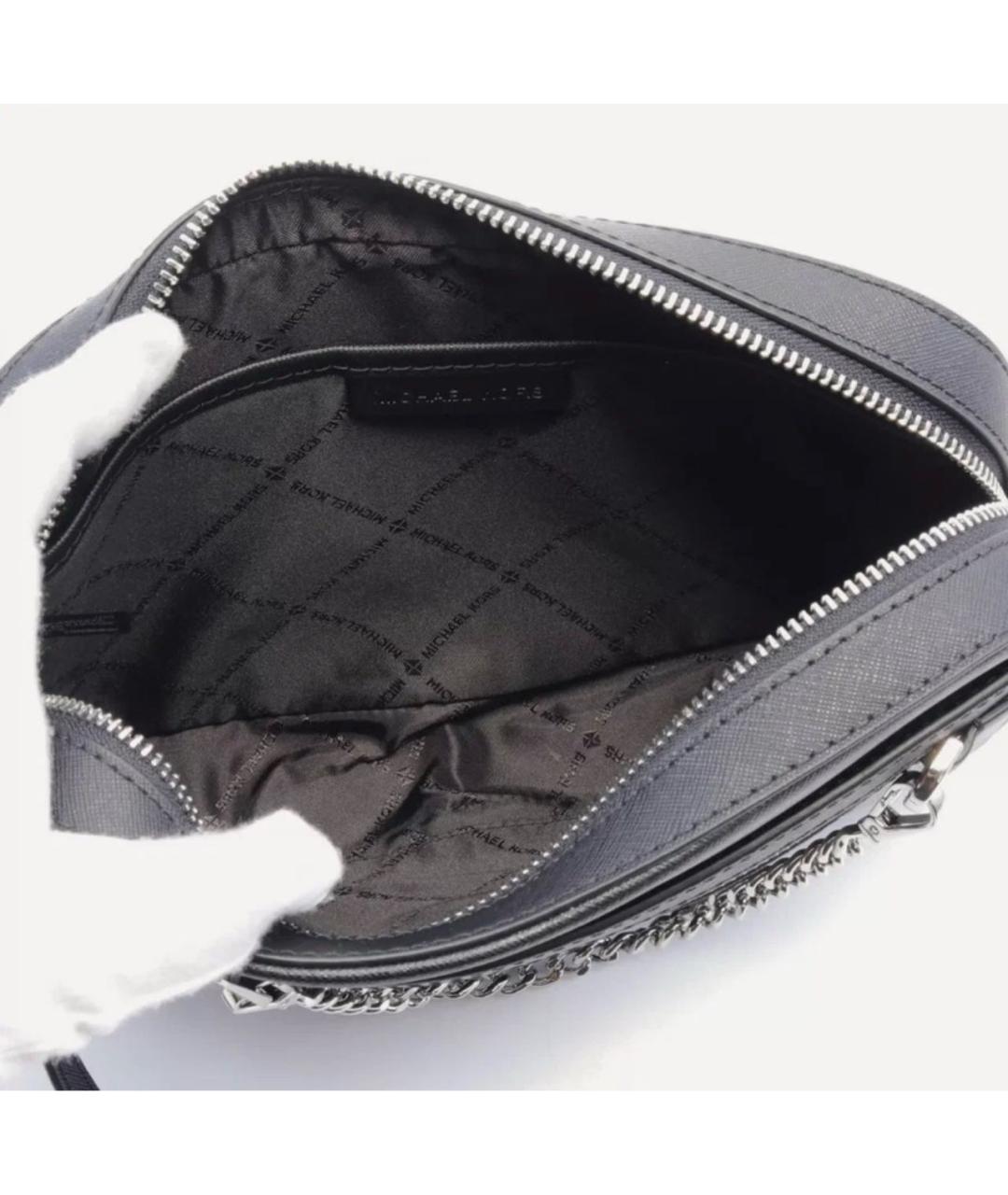 MICHAEL KORS Черная кожаная сумка через плечо, фото 3