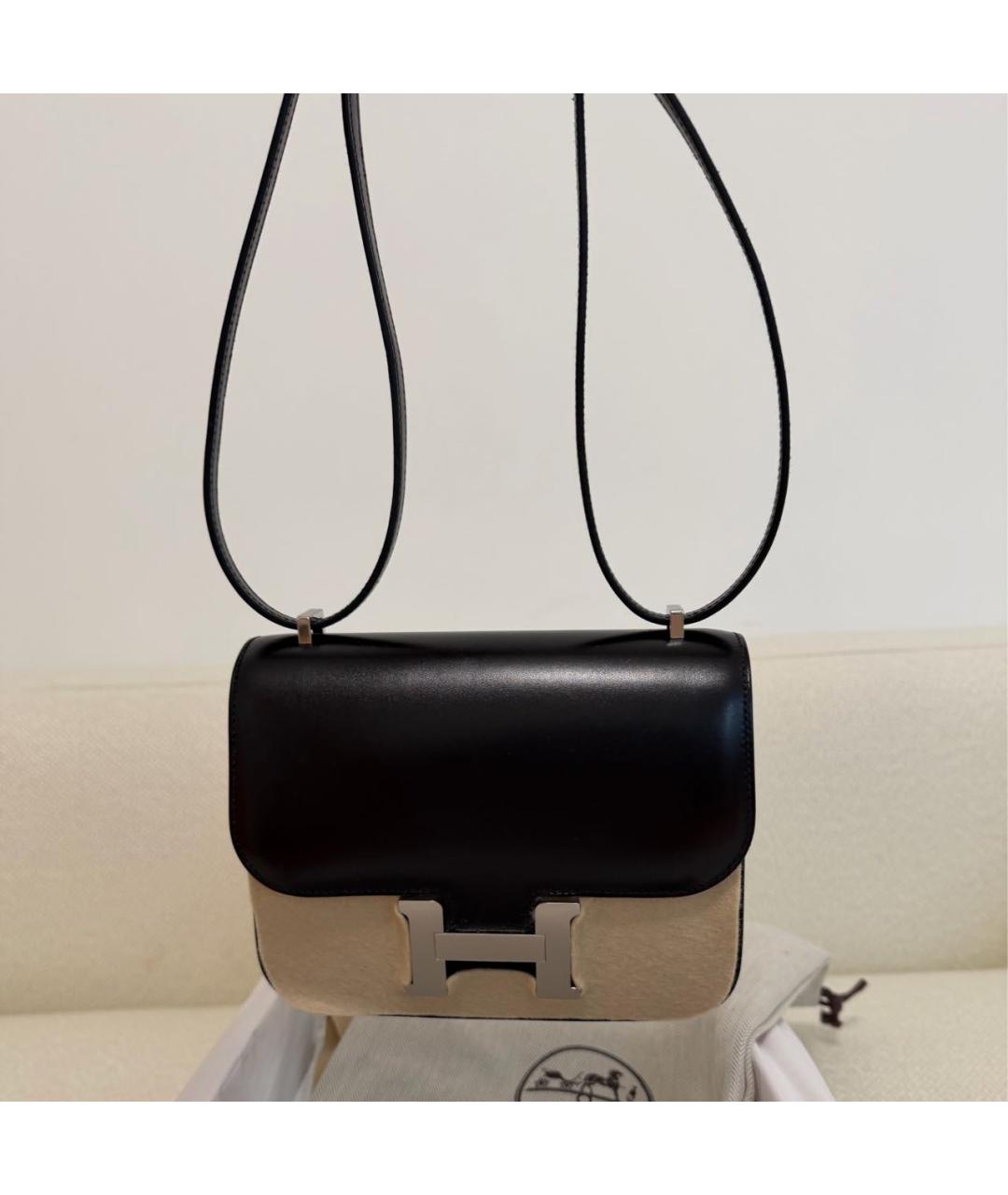HERMES Черная кожаная сумка через плечо, фото 2