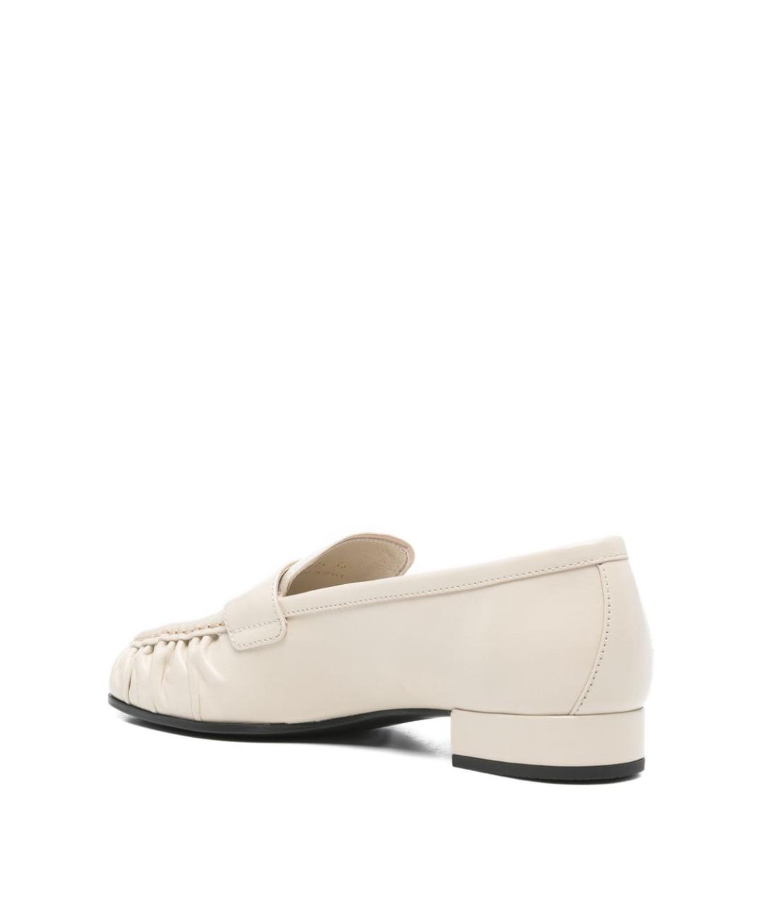PRADA Бежевые кожаные лоферы, фото 3