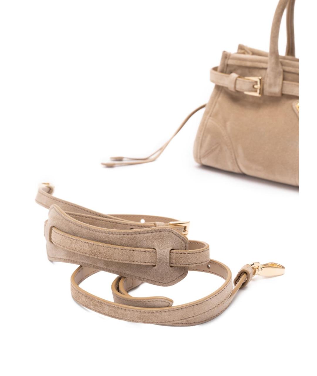 PRADA Бежевая замшевая сумка тоут, фото 7