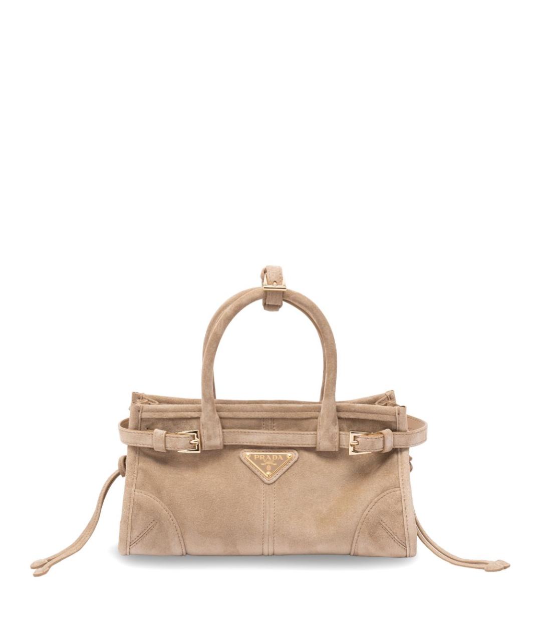 PRADA Бежевая замшевая сумка тоут, фото 1