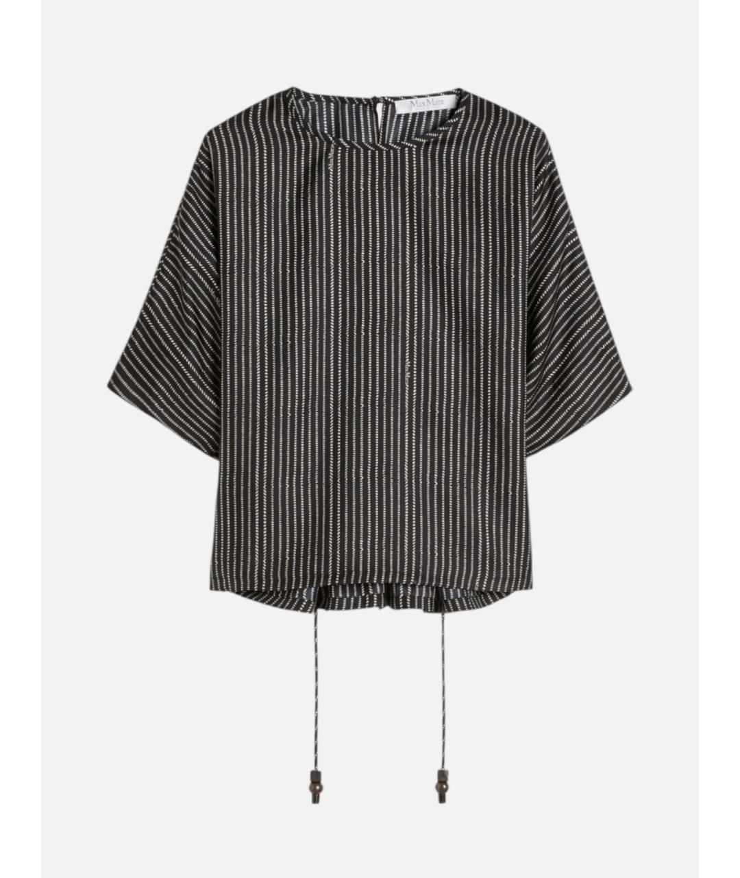 MAX MARA Черная шелковая блузы, фото 6