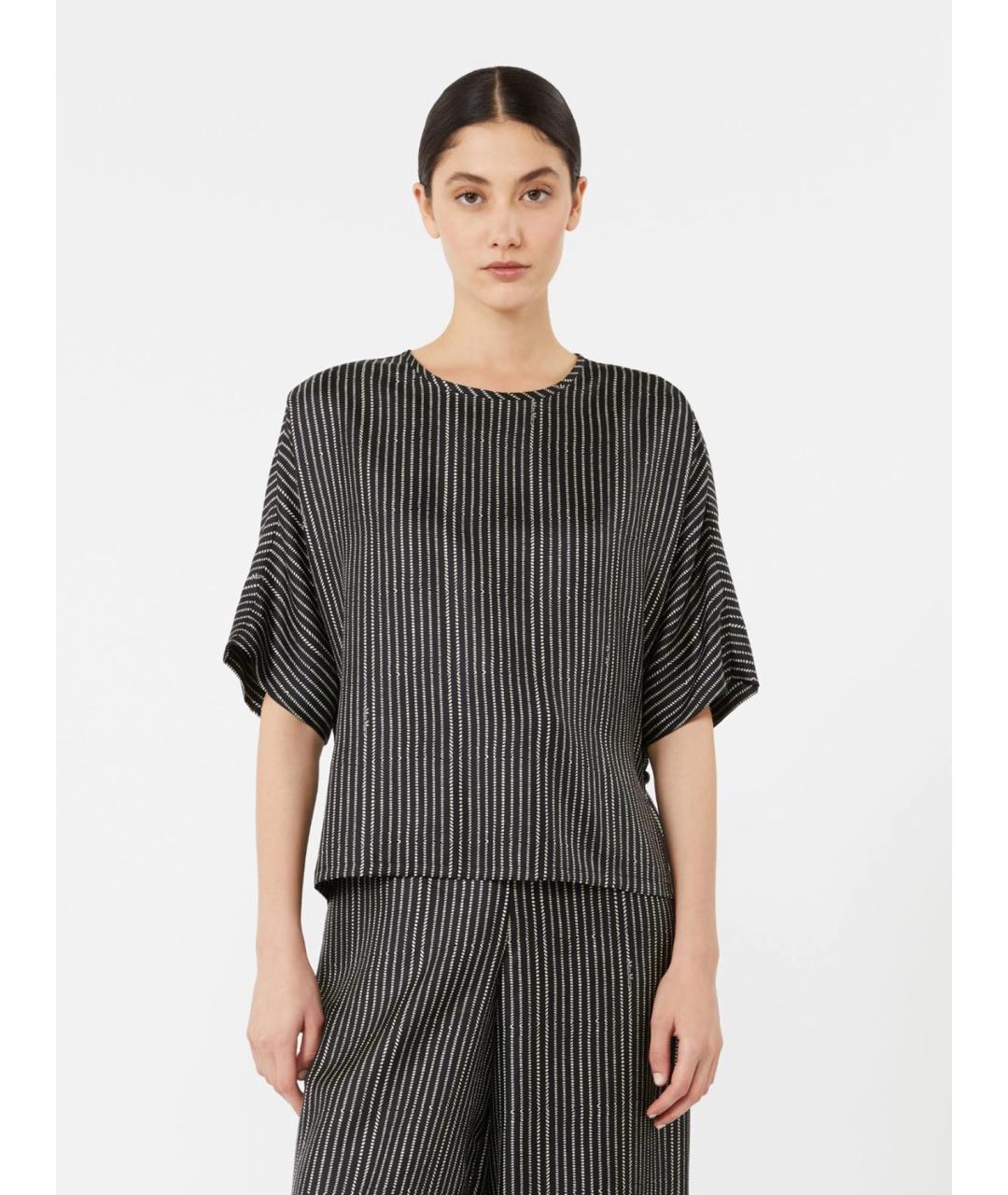 MAX MARA Черная шелковая блузы, фото 3