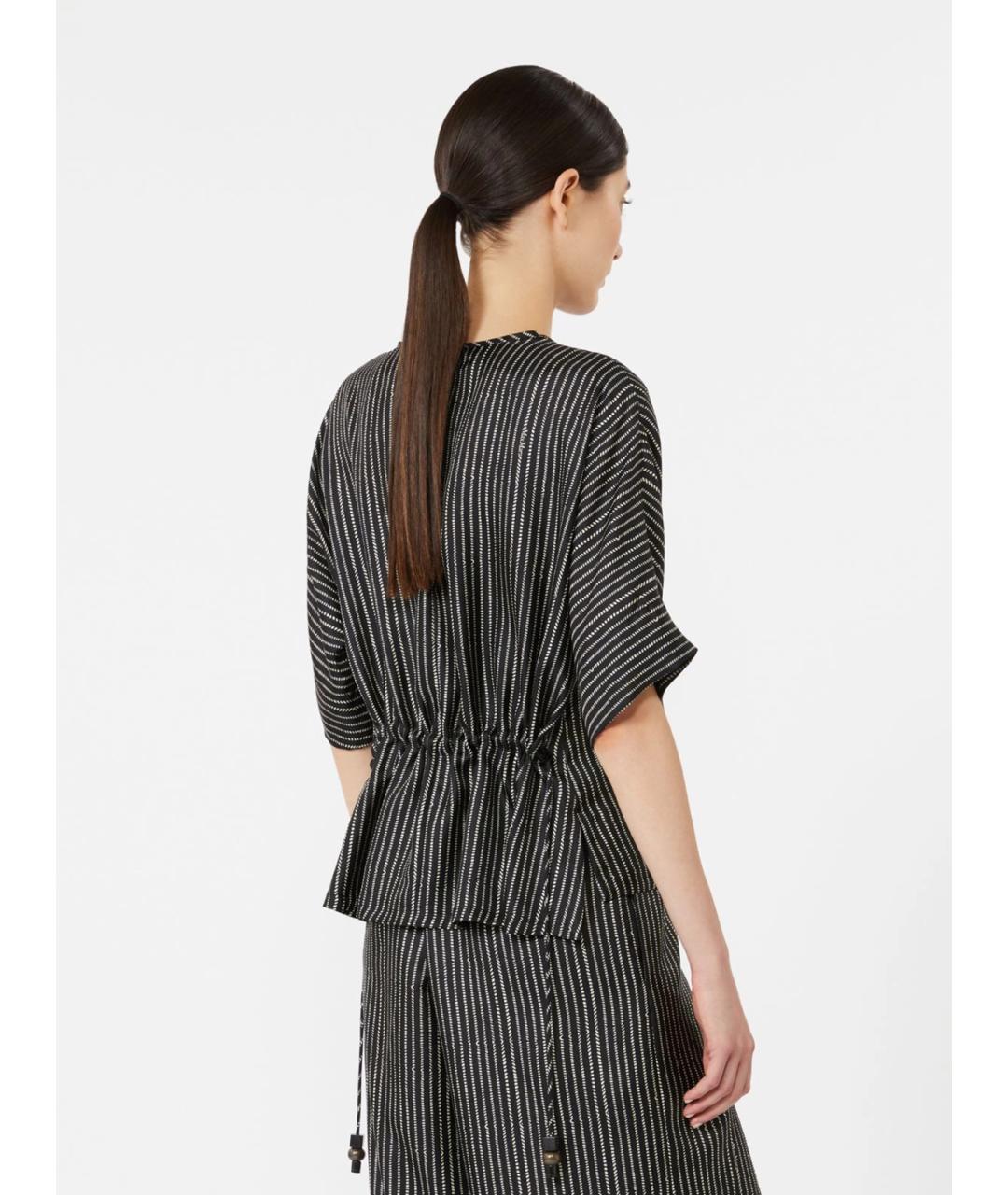 MAX MARA Черная шелковая блузы, фото 4