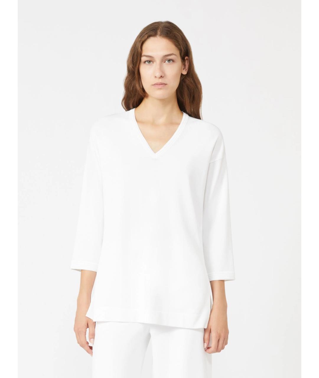 MAX MARA Белый вискозный джемпер / свитер, фото 3