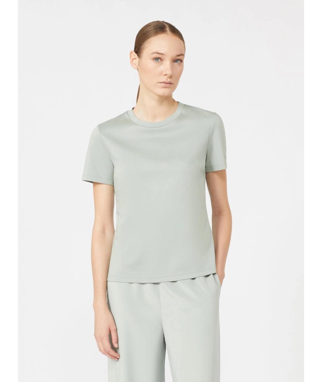 MAX MARA Зеленая хлопковая футболка, фото 3