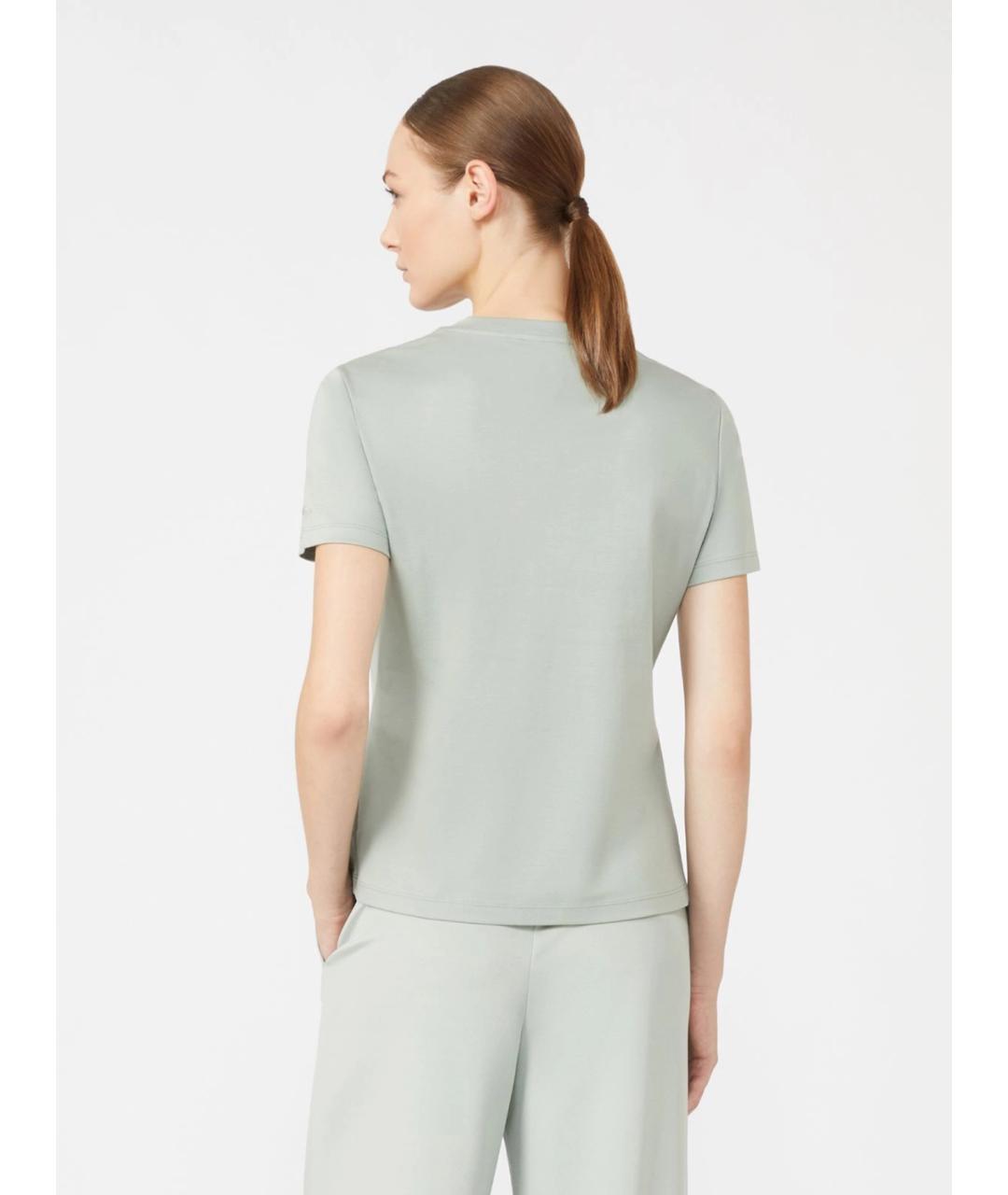 MAX MARA Зеленая хлопковая футболка, фото 4