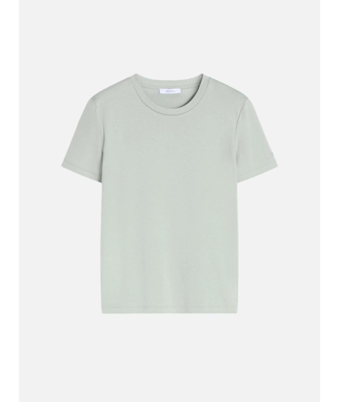 MAX MARA Зеленая хлопковая футболка, фото 5