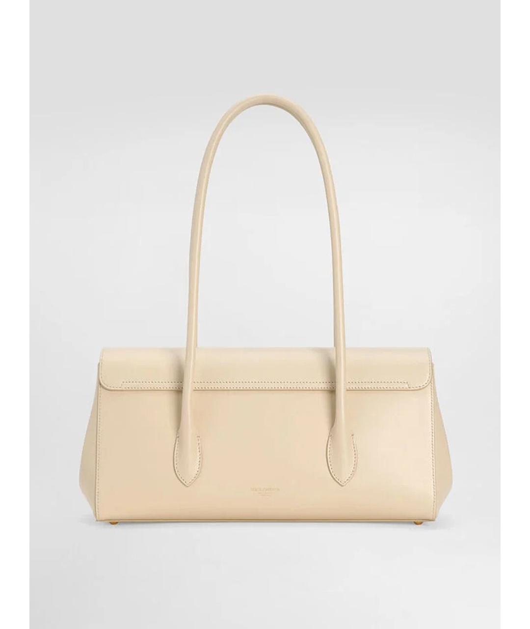 DOLCE&GABBANA Бежевая кожаная сумка с короткими ручками, фото 3