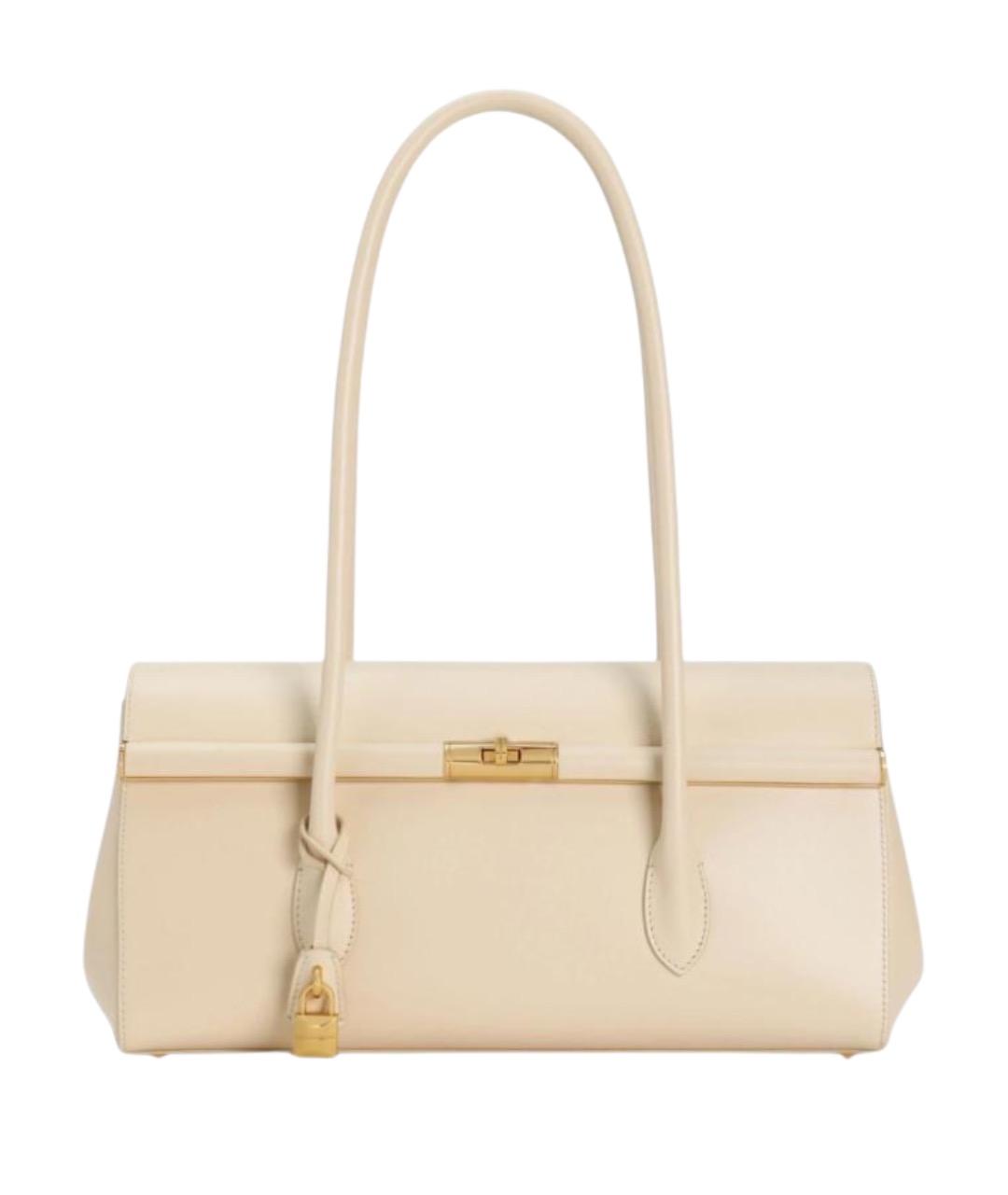 DOLCE&GABBANA Бежевая кожаная сумка с короткими ручками, фото 1