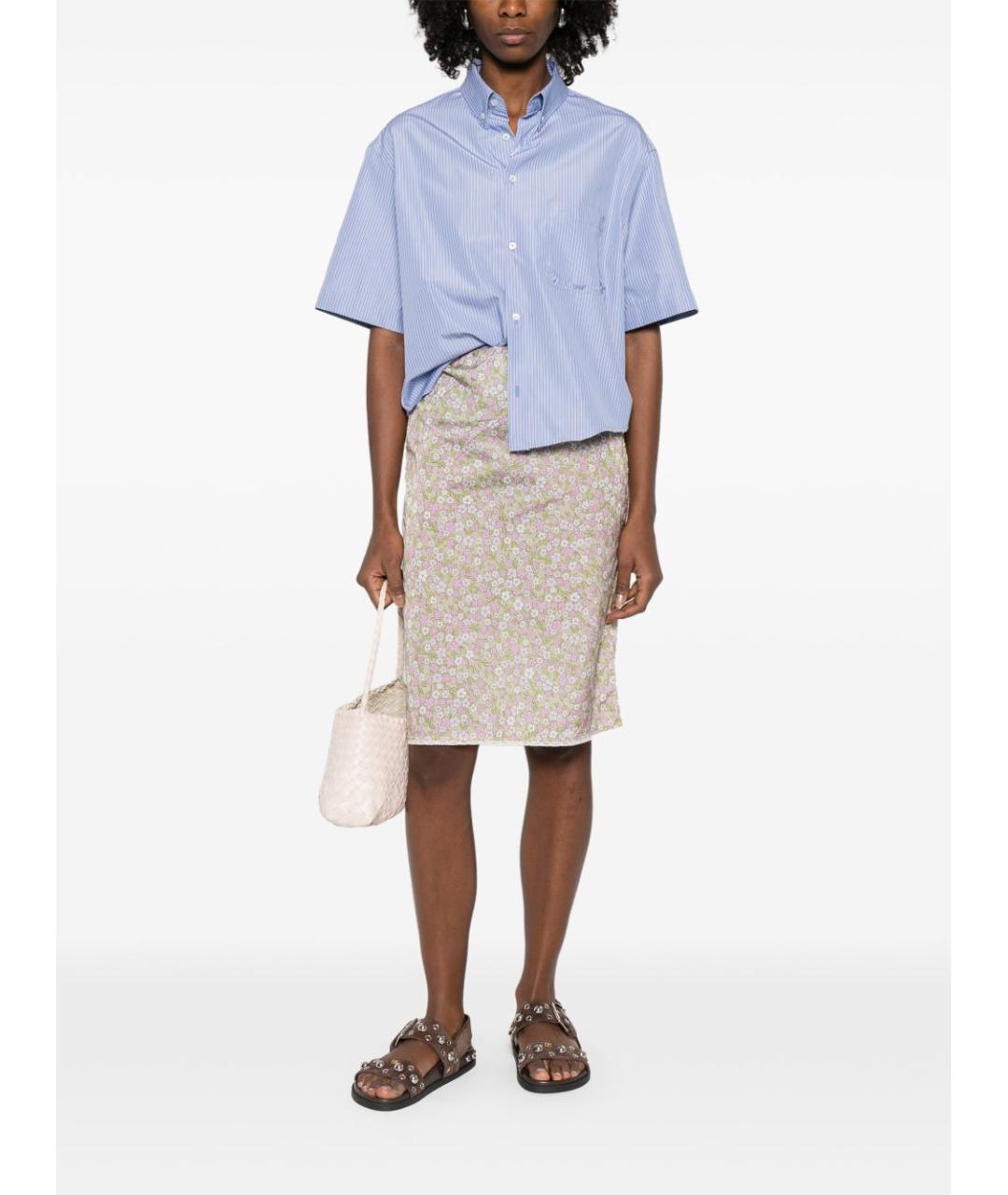 PRADA Серая полиамидовая юбка миди, фото 5