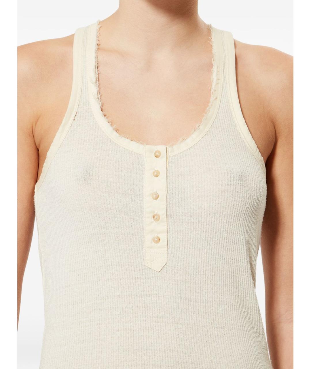 ISABEL MARANT Бежевая шелковая майка, фото 5