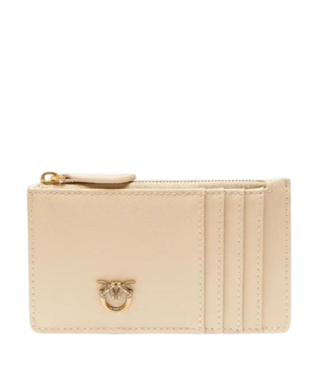 PINKO Бежевый кожаный кардхолдер, фото 1