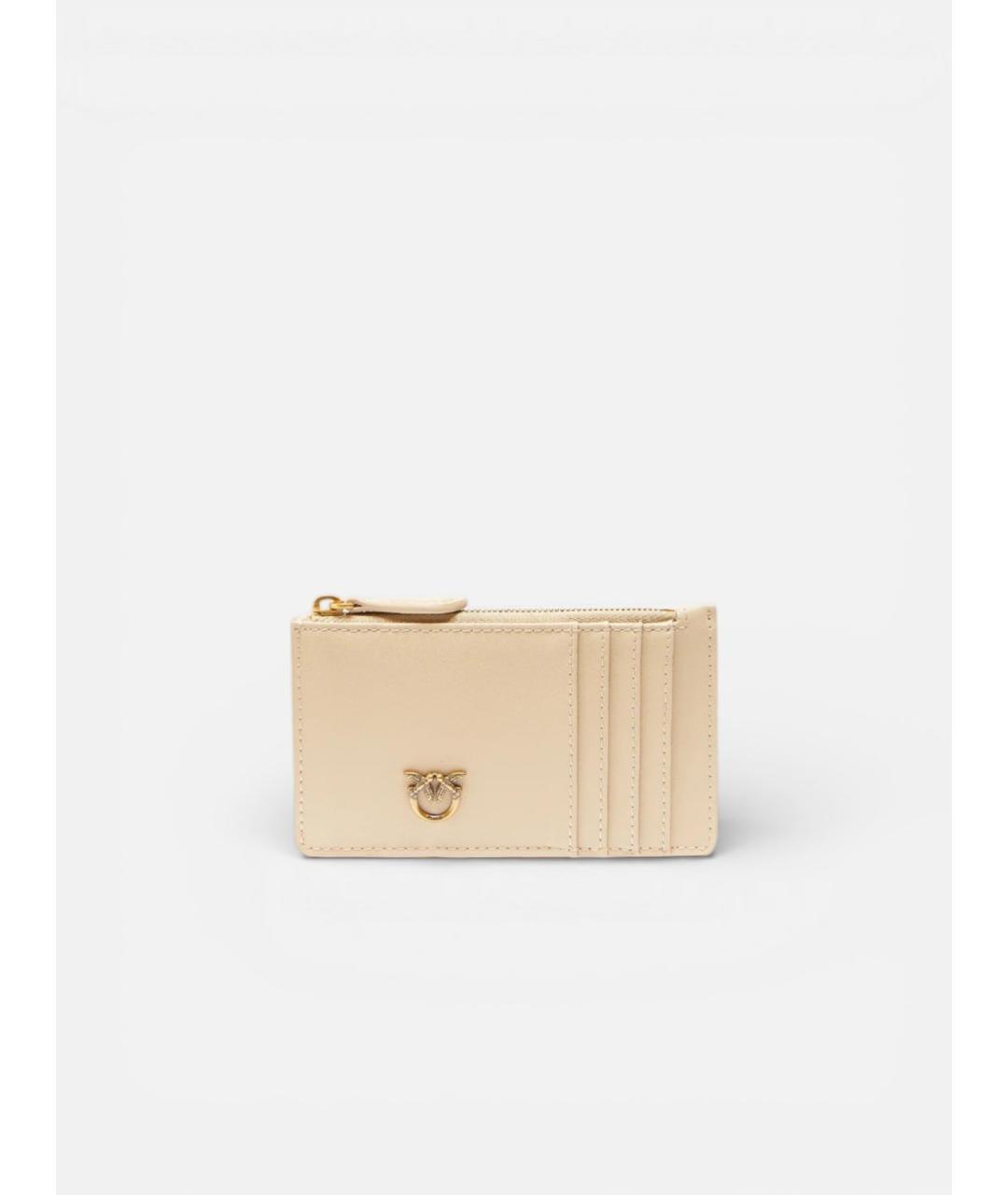 PINKO Бежевый кожаный кардхолдер, фото 3